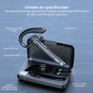 AdroitGoods Draadloze Bluetooth Hoofdtelefoon Met Oplaadcase