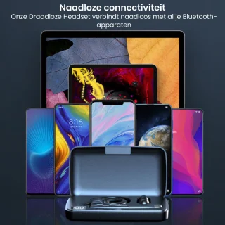 AdroitGoods Draadloze Bluetooth Hoofdtelefoon Met Oplaadcase