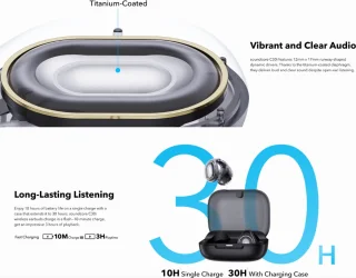 Anker Soundcore C30i Open-Ear Oordopjes Zwart