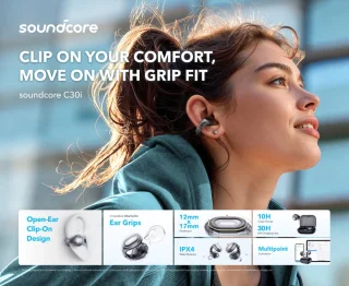 Anker Soundcore C30i Open-Ear Oordopjes Zwart