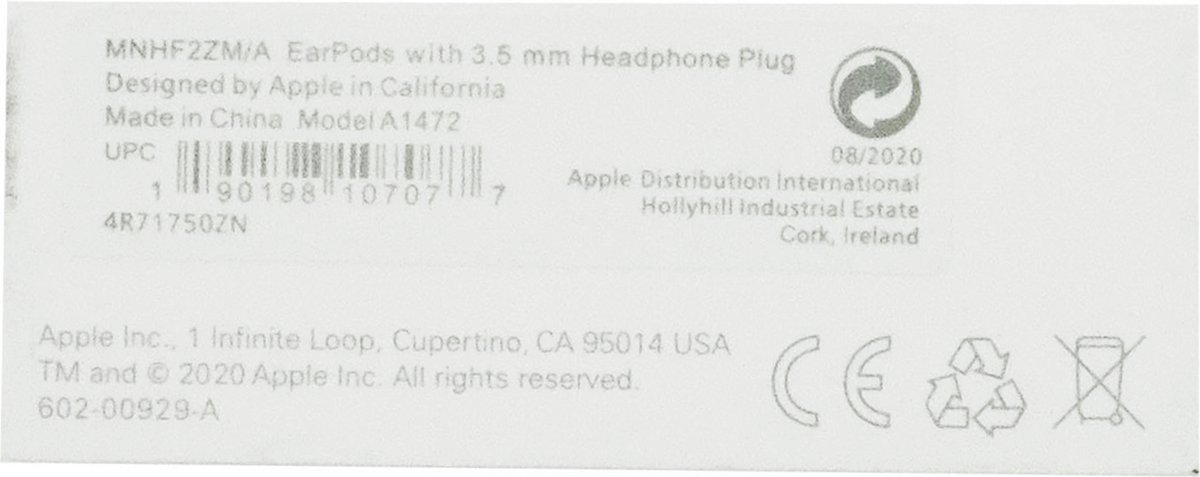 Apple EarPods 3,5mm jack