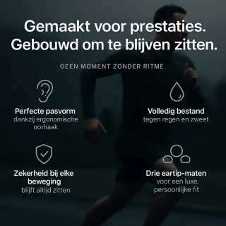 Audrax Sport Pro Draadloze Sport Oordopjes Zwart