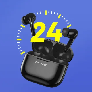 AWEI T1 Pro Bluetooth 5.3 hoofdtelefoon met dockingstation zwart