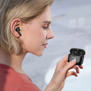 AWEI T1 Pro Bluetooth 5.3 hoofdtelefoon met dockingstation zwart