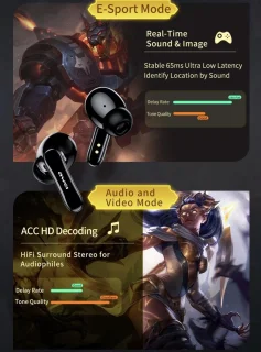 Awei T35 True Wireless Gaming Oordopjes Zwart