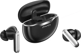 AWEI T50 Bluetooth 5.3 TWS hoofdtelefoon met dockingstation zwart