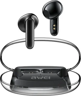 AWEI T85 Bluetooth 5.3 TWS hoofdtelefoon met dockingstation zwart