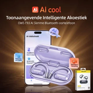 Awei T93 sport oordopjes open-ear oorclips draadloos paars