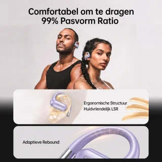 Awei T93 sport oordopjes open-ear oorclips draadloos paars
