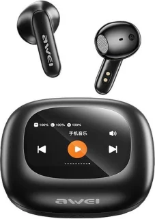 AWEI TP97 Bluetooth 5.4 TWS hoofdtelefoon zwart met dockingstation