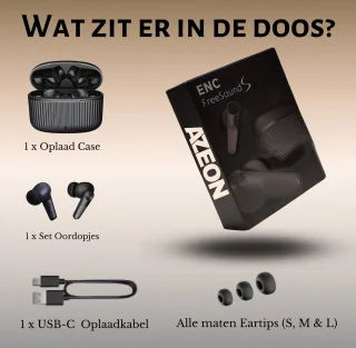 AZEON Draadloze Oordopjes Zwart