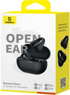 Baseus Bass 15 Clip Open-Ear True Wireless Oordopjes Zwart
