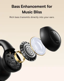 Baseus Bass 15 Clip Open-Ear True Wireless Oordopjes Zwart