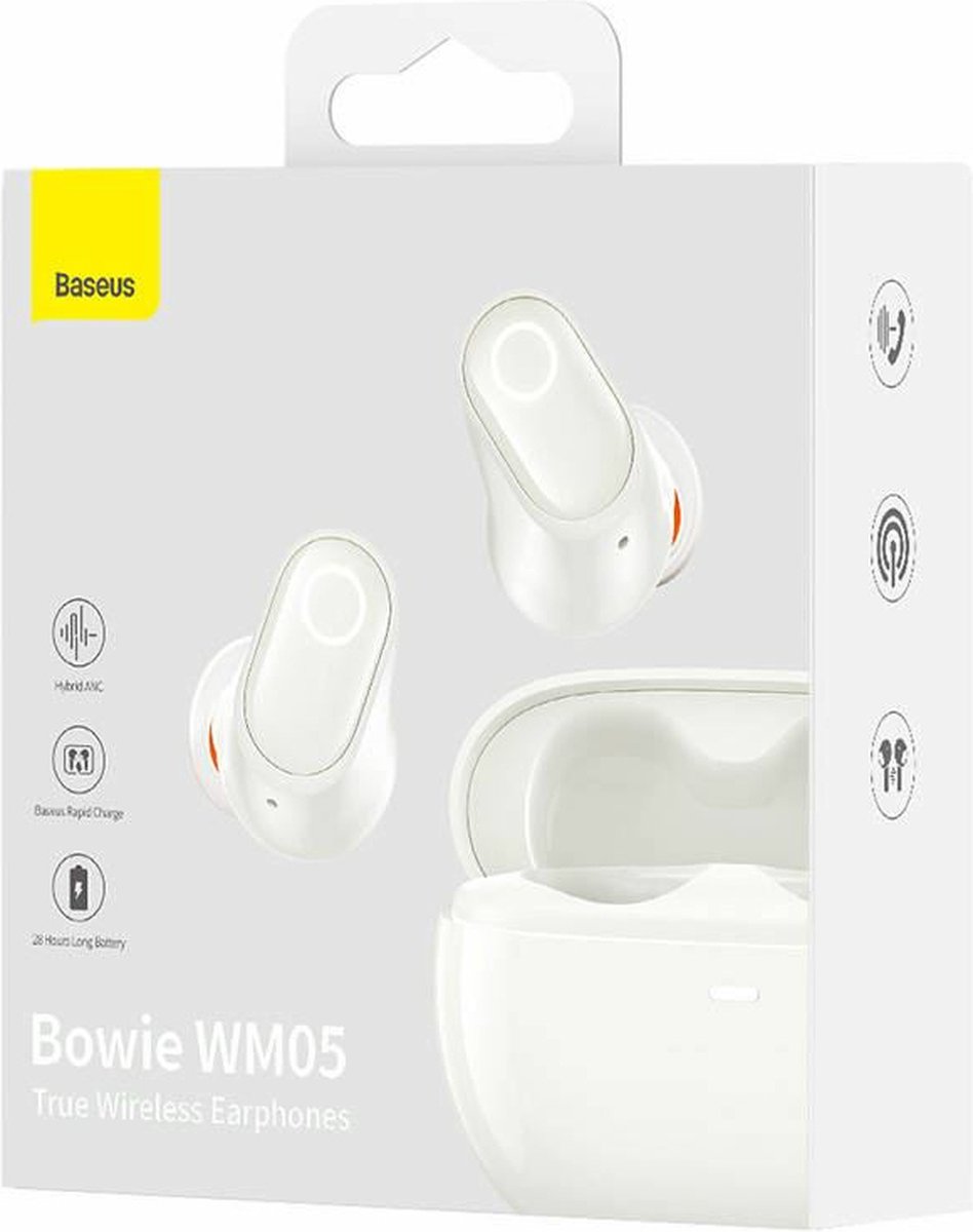 Baseus Bowie Bluetooth 5.2 Draadloze Oordopjes Wit