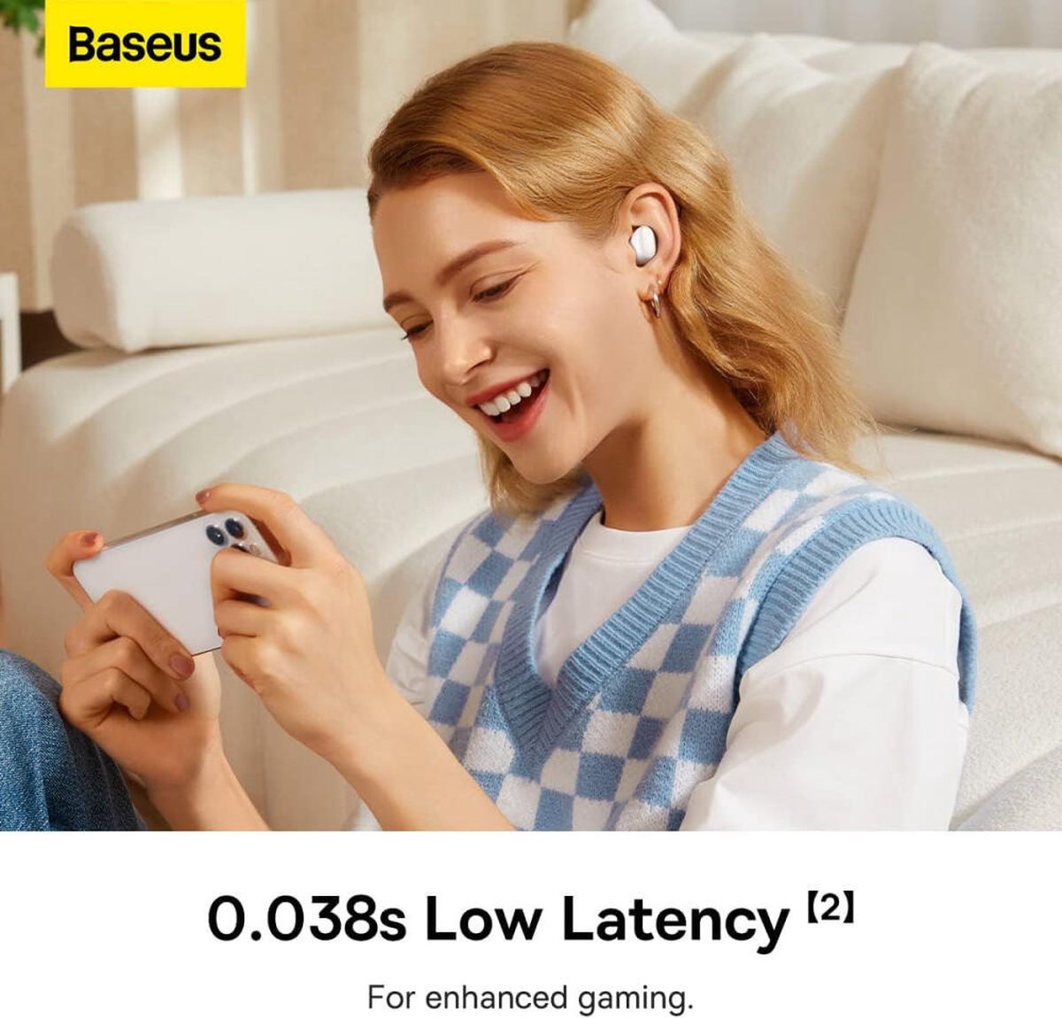 Baseus Bowie Bluetooth 5.2 Draadloze Oordopjes Wit