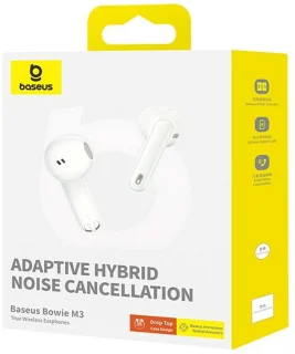 Baseus Bowie M3 Draadloze Hoofdtelefoon Wit