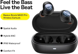 Baseus Bowie MA20 Pro Draadloze Bluetooth Oordopjes Zwart