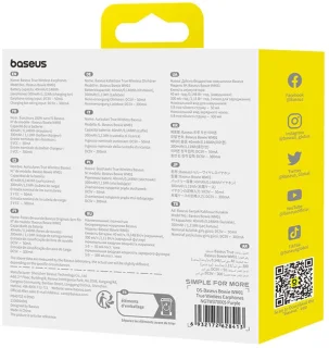 Baseus Bowie WM01 Draadloze Bluetooth Oordopjes Paars