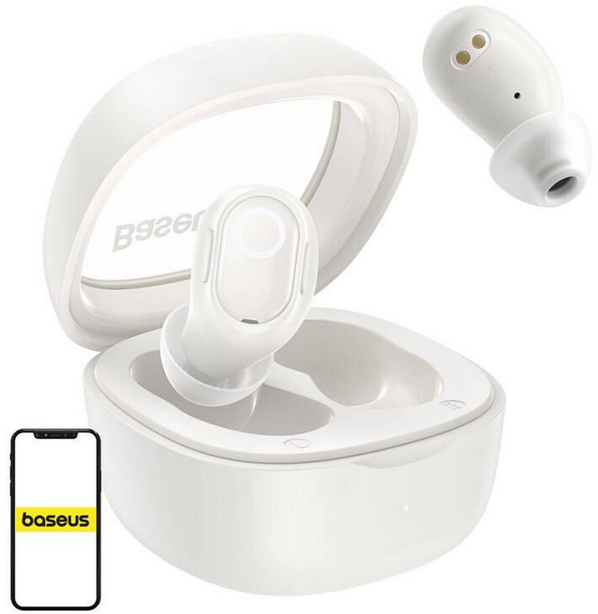 De Baseus Bowie WM02 Bluetooth Oordopjes Wit in één oogopslag