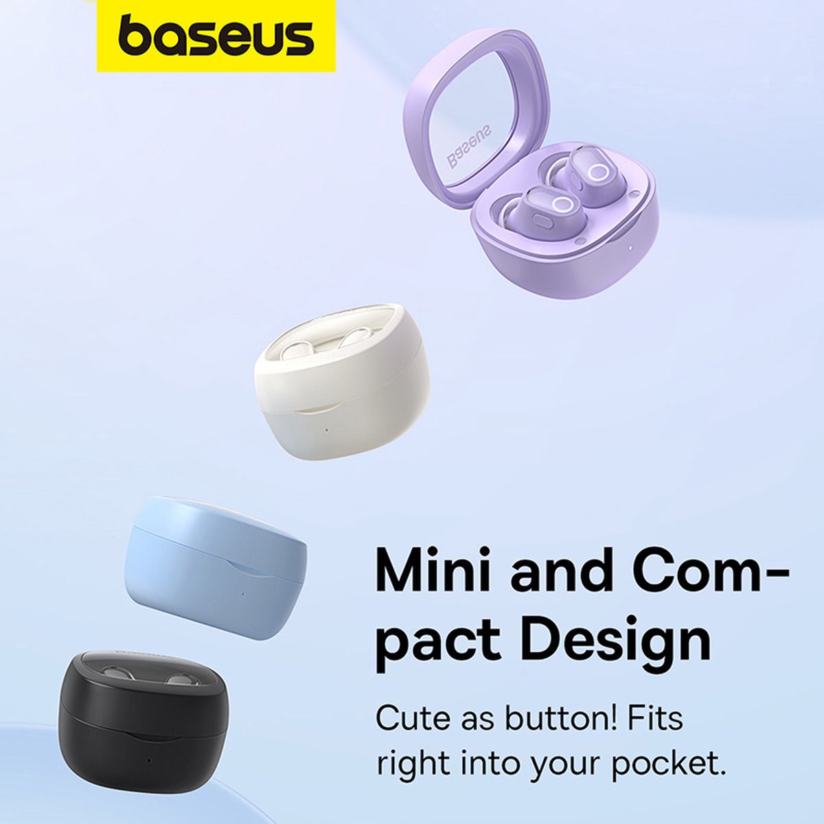Baseus Draadloze Bluetooth Oordopjes Zwart