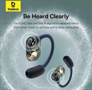 Baseus Eli Sport 1 Draadloze Open-Ear Sport Oordopjes Cosmic Zwart