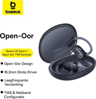Baseus Eli Sport 1 Draadloze Open-Ear Sport Oordopjes Cosmic Zwart