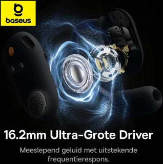 Baseus Eli Sport 1 Draadloze Open-Ear Sport Oordopjes Cosmic Zwart