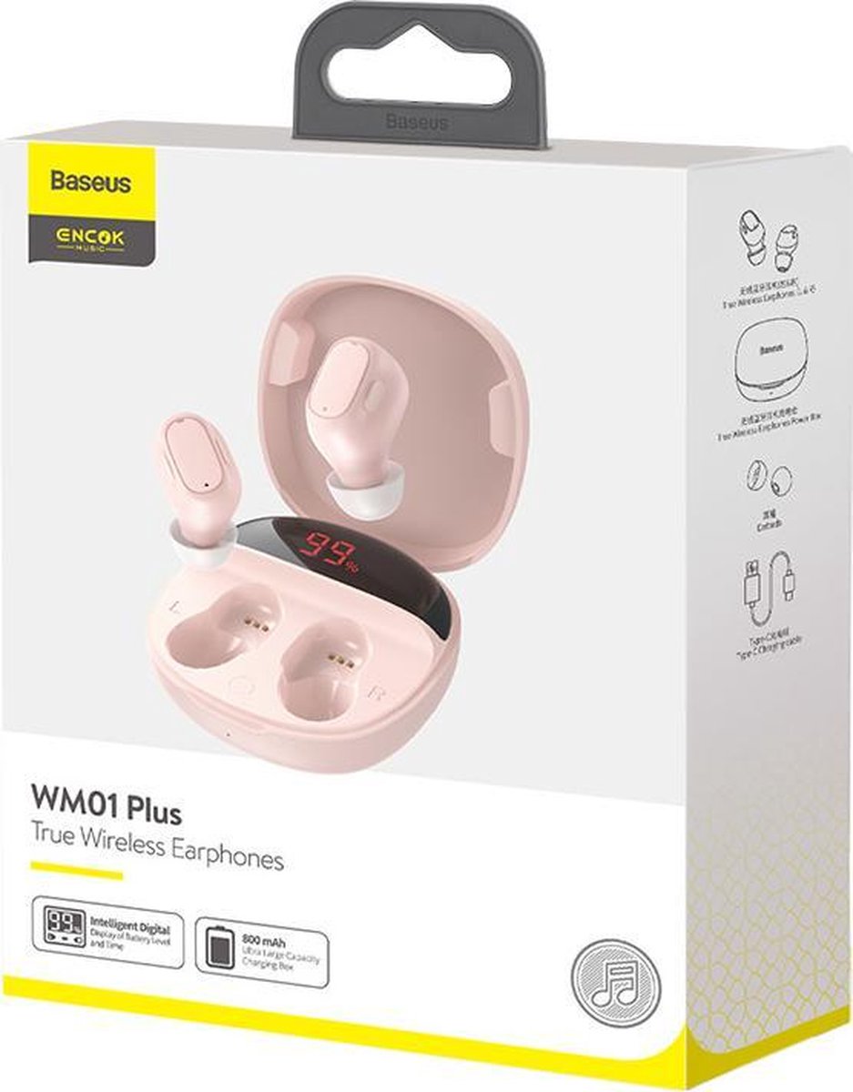 Baseus Encok WM01 Plus Draadloze Oordopjes Roze