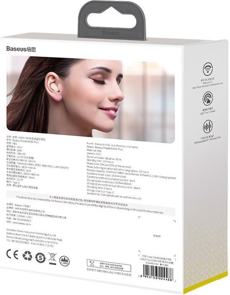 Baseus Encok WM01 Plus Draadloze Oordopjes Roze