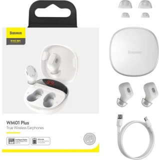 Baseus NGWM01P-02 Draadloze Bluetooth Oordopjes Wit