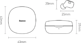 Baseus NGWM01P-02 Draadloze Bluetooth Oordopjes Wit