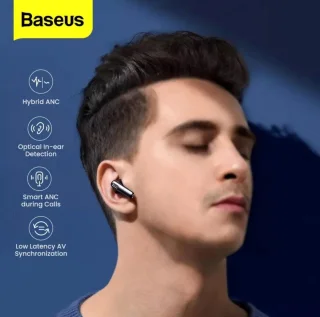 Baseus SiMU S2 Draadloze oortelefoons Grijs