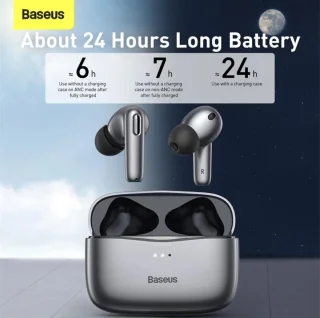 Baseus SiMU S2 Draadloze oortelefoons Grijs