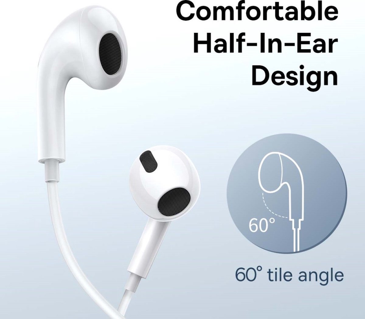 Baseus Type-C In-Ear Koptelefoon Wit