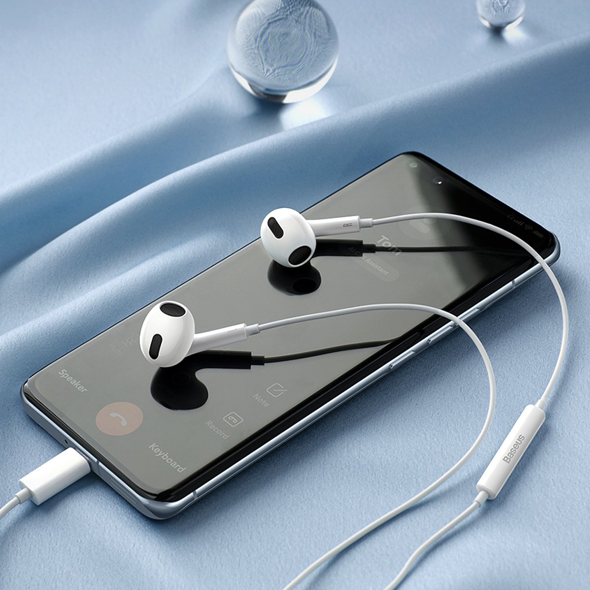 Baseus Type-C In-Ear Koptelefoon Wit