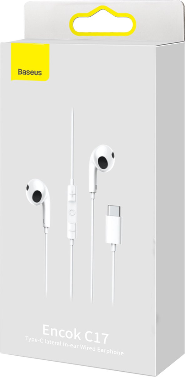 Baseus Type-C In-Ear Koptelefoon Wit