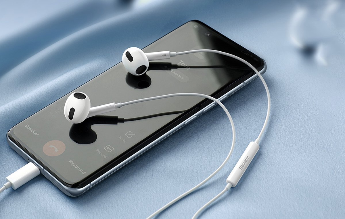 Baseus Type-C In-Ear Koptelefoon Wit
