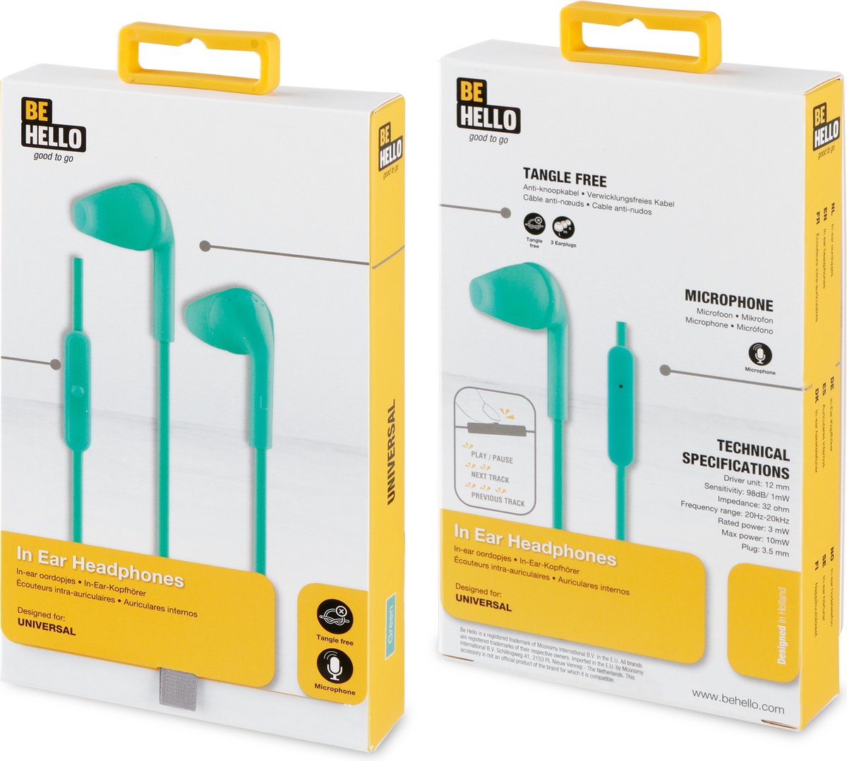 BeHello Oordopjes 3.5mm Groen