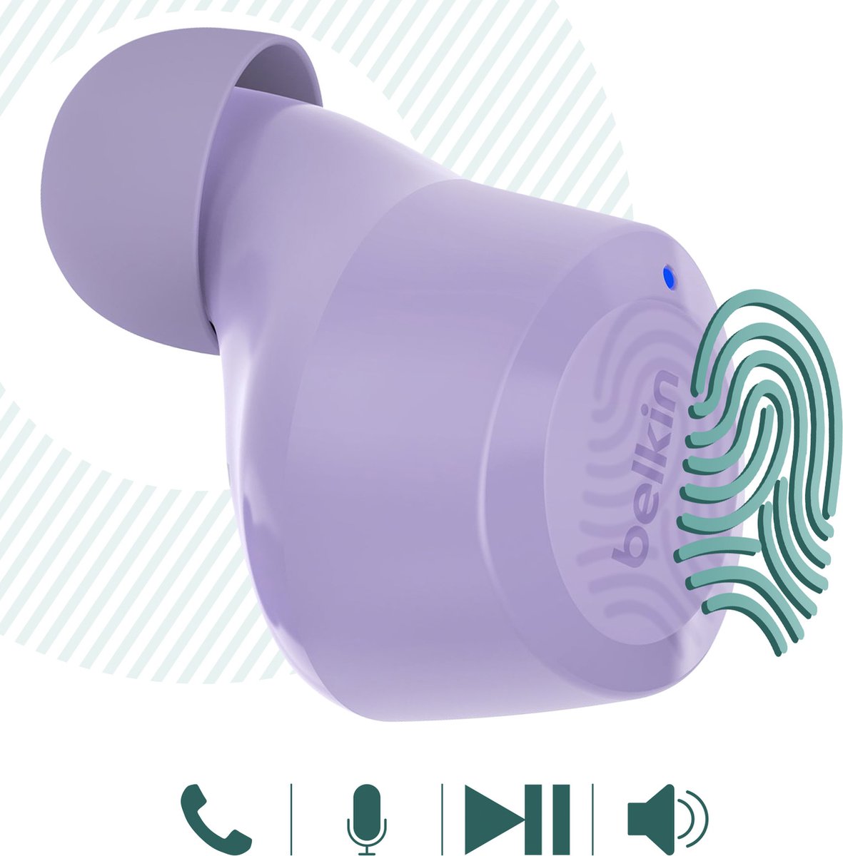 Belkin SoundForm Bolt Draadloze In-ear Headset Lavendel