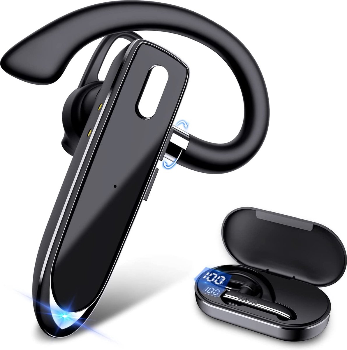 De Bluetooth 5.1 In-Ear Headset met Oplaadcase en Microfoon in één oogopslag