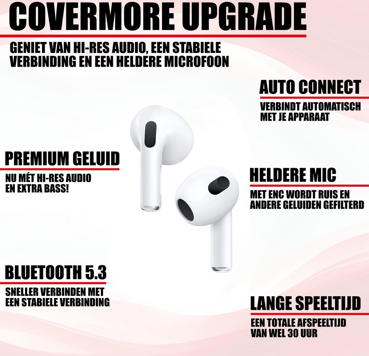 Bluetooth 5.3 Draadloze Oordopjes voor iPhone en Samsung