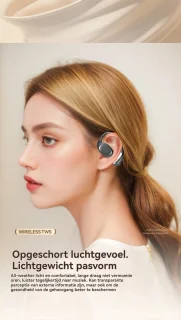 Bluetooth 5.4 Draadloze Open-Ear Bone Conduction Oortjes met Oplaadcase