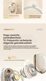 Bluetooth 5.4 Draadloze Open-Ear Bone Conduction Oortjes met Oplaadcase