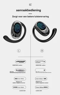 Bluetooth Draadloze Sport Oordopjes met Oorhaak en Laadkast