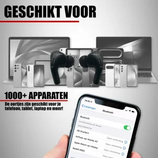 Bluetooth Oordopjes Draadloos Wit Noise Cancelling Bluetooth 5.3