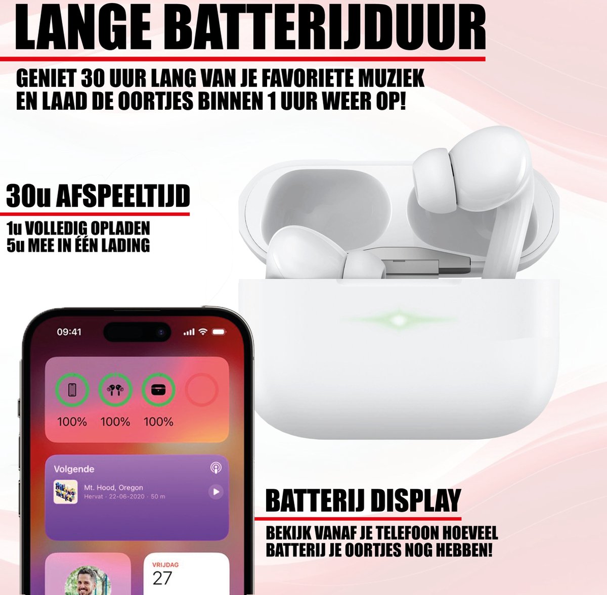 Bluetooth Oordopjes Draadloos Wit voor iPhone en Samsung