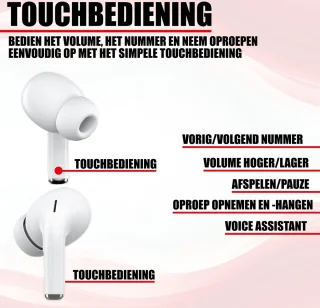 Bluetooth Oordopjes Draadloos Wit voor iPhone en Samsung