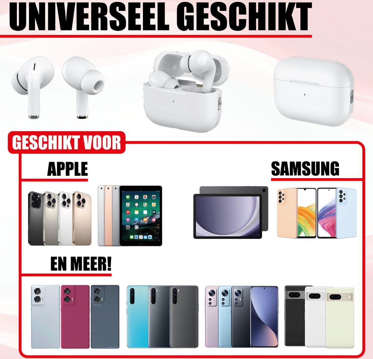 Bluetooth Oordopjes Draadloos Wit voor iPhone en Samsung