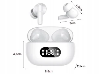 Bluetooth oordopjes in-ear wit met LED oplaadcase USB-C