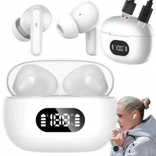 Bluetooth oordopjes in-ear wit met LED oplaadcase USB-C